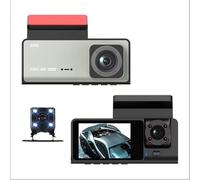3 Channel Wifi Dash Cam for cars, Front and Rear Inside 1080P Car DVR, Super Night Vision Motion Detection 24H Parking Mode Loop Recording Video Recorder