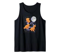 3 Chicken Nuggets Howling at Moon Funny Weird Cursed Tank Top