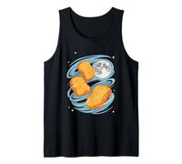 3 Chicken Nuggets Howling at Moon Funny Weird Cursed Tank Top