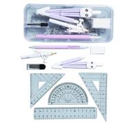 3 Child-Safe Geometry with Rounded Tools, 9Pcs Portable Set for School Projects & Art Design Geometry Set for Students School Projects Art Design Technical Drawings Architects Artists