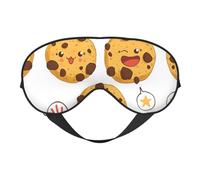 3 Chocolate Chip Cookies with Different Expressions Sleep Eye Mask Comfortable Eyes Hade for Sleeping,Light Blocking Sleep Mask with Adjustable Strap