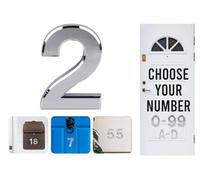 3'' Chrome Effect Door Numbers 0-99 Stick On Door Number House Numbers ABS Self Adhesive Silver 3D House Numbers For Doors, Mail Boxes, Hotel Rooms Door Number Stickers (3)