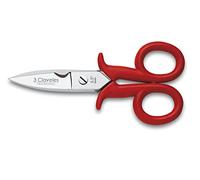 3 Claveles 5.5" Electrician's Scissors - Red