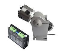3 Claws Rotary Axis 80mm Chuck 3 Jaws 4th Axis DM542 Drive for 20W 30W 50W Fiber Nameplate Metal Marking Engraving Machine(Rotary Axis - DM542)