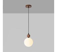 3 Cluster Globe Fixture Mid Century Milk Glass Pendant Light Kitchen Island Single Moon Hanging Lamp Vinta Farmhouse Wood for Dining Room Bedroom Stairwell