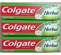 3 Colgate Herbal Fluoride Toothpastes 100ml (154g) Eucalyptus,Myrrh,Sage & Chamomile