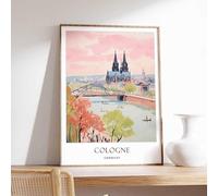 3 Cologne Poster Germany Poster European Poster Cathedral Poster Cityscape Poster German Poster Poster A5 - Wall Art Home Decor Movie Poster Canvas Film Cinema Retro Vintage Cult Classic Nostargic Sa