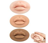 3 Color 3d Silicone Lips Realistic Premium Soft Permanent Makeup Tattoo Microblading Practice Skin Fake Lips for Piercing Practice