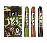 3 Color Camo Face Paint, Waterproof and Sweat Eye Faces Paint Sticks, Skin Hunting Face Mask Stick for Camouflage Hunting, Outdoor, Sports, Cosplay, Brown, Black, Green Camo Stick