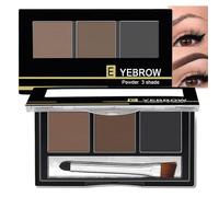 3-Color Eyebrow Powder & Pomade Kit - Black, Dark Coffee, Light Coffee.Waterproof, Sweat-Proof, Long-Lasting - Easy to Apply for Natural-Looking Brows All Day