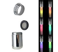 3 Color Led Light Temperature Sensor Water Faucet Color Changing Tap with Converter Kitchen and Bathroom Outdoor Drinking Replacement Repair Kit Replacement Attachment for Kitchen Sink Bathroom Sink