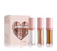 3 Color Liquid Glitter Eyeshadow Set - Metallic Shimmer Long Lasting Sparkly Eye Makeup For Women And Girls, Party And Daily Use, Silver Champagne Gold Deep Gold, Waterproof Crease-Resistant