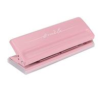 3 - Color Manual 6 - Hole Puncher, Adjustable Spacing Paper Hole Puncher, Sliding Hole Distance Adjustment with 19mm Increment, Non - Slip Base for Office School Use (Pink)