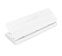 3 - Color Manual 6 - Hole Puncher, Adjustable Spacing Paper Hole Puncher, Sliding Hole Distance Adjustment with 19mm Increment, Non - Slip Base for Office School Use (White)