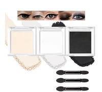 3-Color Matte Eyeshadow Set - Beige, White & Black, High Pigment, Waterproof, Long-Lasting, Smooth Blendable Texture, Hypoallergenic, for Smokey, Brightening & Daily Eye Makeup