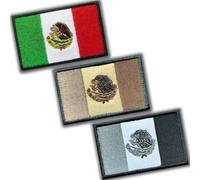 3 Color Mexico Flag Patch Set - Embroidered Mexican Pride Morale Emblems