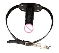 3 Color Penis Gag Oral Big Dildo Plug Open Mouth Gag Leather Fetish BDSM Bondage Restraints Adult Products Sex Toys for Couples Black M