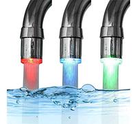 3-Color Temperature Sensitive Gradient LED Light Kitchen Bathroom Faucet Water Shower Head Kids wash Hands More LED Faucet Aerator Replacement for Kitchen, Bathroom, Bath Basin, Sink(3pc)