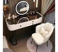 3-Color Touch Light Makeup Vanity Table for Bedroom Tempered Glass Dressing Desk Set Ideal for Women & Girls 120cm Stylish Makeup Station