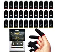 3 Colors 30 Pack E-Sports Light Model Gaming Finger Sleeves, 0.15mm Superconducting Nanofibers, Smooth Feel, Anti-Sweat, Extremely Thin, Fit All Touchscreen Devices