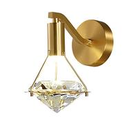 3-Colors Dimond Shaped Wall Lamp, Modern d K9 Crystal Wall Light Fixture, Creative Minimalist 1-Light Wall Mount Lighting for Bedside Bedroom Hotel Corridor Stairway