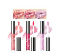 3 Colors Glitter Liquid Lipstick, Glitter Lip Gloss Hydrating Lip Gloss Set Lightweight Sparkly Shimmer Liquid Diamond Lip Makeup Lip Gloss for Women