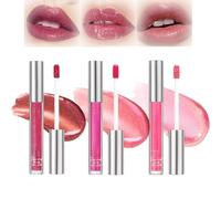 3 Colors Glitter Shimmer Lip Gloss Set - Long Lasting Non-Stick Matte Finish Lipstick, Hydrating Moisturizing High Shine Lip Tint Makeup Kit for Girls, Pearl Shine Cosmetic Gift (04#+05#+06#)