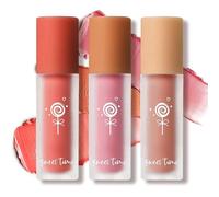 3 Colors Liquid Cream Blush for Cheeks Matte Soft Cream Blush Makeup Lightweight Blush Stick Set Velvet Mousse Texture, Breathable Feel Skin Tint Blush,Advanced Hazy Feeling