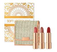 3 Colors Matte Lipstick Set Long Lasting for Women Waterproof Non-Sticky Multi-Occasions Professional Lipstick for Women Exquisite Chain Bag Easy to Carry Color Pop 3.5gx3pcs