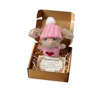 3 Colors Mini Bunny Hug Cute Easter Gift, Handmade Mini Bunnies, Easter Bunny Toy, Eco Friendly Rabbit Gift, Rabbit Toys With Uplifting Card For Kids, Friend, Lovers, Colleague