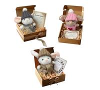 3 Colors Mini Bunny Hug Cute Easter Gift, Handmade Mini Bunnies, Easter Bunny Toy, Eco Friendly Rabbit Gift, Rabbit Toys With Uplifting Card For Kids, Friend, Lovers, Colleague