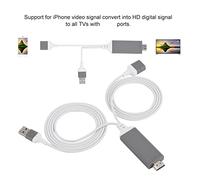 3 Colors Phone to Cable for Interface Digital AV Adapter 1080P Plug Play for Red (White)