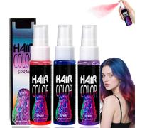 3 Colors Temporary Hair Color Spray, Instant Styling Cosplay, Vibrant Colored Hair Dye for Kids Adults, for Cosplay, Prom, Party, Christmas, Halloween (A)