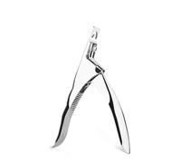 3 Colors U Word Cutting Nail Art Clippers French False Nail Tips Edge Cutters Stainless Steel Trimmers DIY Manicure Tool(Silver)