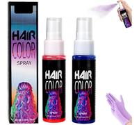 3 Colors Washable Hair Colour Spray, Temporary Coloured Sprays Instant Styling, Temporary Vibrant Colored Hair Dye for Cosplay, Prom, Party, Christmas, Halloween (2 Pcs-B)