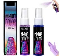 3 Colors Washable Hair Colour Spray, Temporary Coloured Sprays Instant Styling, Temporary Vibrant Colored Hair Dye for Cosplay, Prom, Party, Christmas, Halloween (2 Pcs-C)