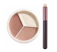 3-Colour Cream Concealer Palette with Full Coverage and Waterproof Formula - Classic Neutral Shade for Contouring and Concealing Dark Circles, Red Marks, Blemishes, and Uneven Skin Tones on All Skin