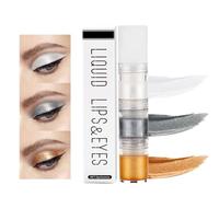 3-Colour Shimmer Eyeshadow Stack, Pearl White, Silver Grey, Gold, 2 g Each