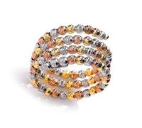3-Colour Silver Sparkling Raindrop Eternity Wrap Ring - GVR674 Jewelco London White L