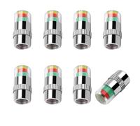 3 Colour Tyre Pressure Alert Caps, 8-Pack Vehicle Tyre Pressure Monitoring System, Copper Core Construction for Accurate Readings, 2.3x1 cm Dimensions for Multiple Vehicle Types