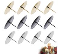 3 Colours 12 Pieces Metal Candle Holder Set Advent Wreath Candle Holder Cone Candle Holder Candle Plate with Spike for Advent Garland Flower Pot (Silver/Gold/Black)