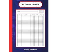 3 Column Ledger: Simple Accounts Book to Track Income and Expense For Small Business or Personal Finance