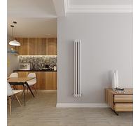 3 Column Radiators Cast Iron Style Central Heating Vertical Radiator White 1500x200mm Perfect for Kithcen, Living Room, Bathroom