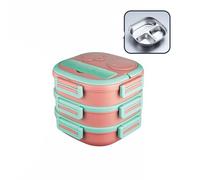 3. Compact Multi Compartment Food Container with Locking Lid - Ideal for Office Lunches Snacks and On-The-Go Student Lunch Box
