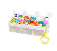 3-Compartment Horizontal Bath Toy Organizer with Large Openings - Upgraded Capacity Storage and Holder for Bathtub, Perfect for Easy Access and Sorting of Bath Toys