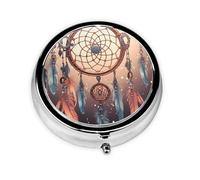 3 Compartment Native American Dream Catcher Pill Box Handbag Pocket Pill Box Portable Travel Metal Medicine Vitamin Fish Oil Unique Gift