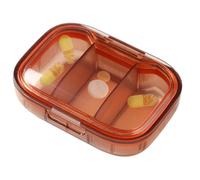 3 Compartment Pill Box - Moisture Proof 7 x 5 x 2.6 cm, Travel Organizer for Pocket Purse, Portable Container for Daily Medicine, Fish Oil and Co