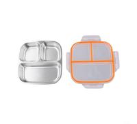 3 Compartment Stainless Steel Lunch Container 750ml Optimized For Portion Control Balanced Meals And Convenience(ONE White)