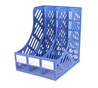 3 Compartment Vertical File Holder Desk Organizer PP Plastic Blue | High quality PP plastic durable easy to clean 3 sections large capacity easy assembly hollow design odorless no