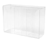 3-Compartment Wall Mount Hygiene Dispenser, Clear Acrylic Holder, Wall-Mounted/Tabletop Hairnet Shoe Cover Organizer for Home, Office, Clinic, 11.7x3.7x9.4 in